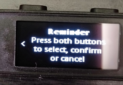 ボタンの使用方法を再度開設する画面